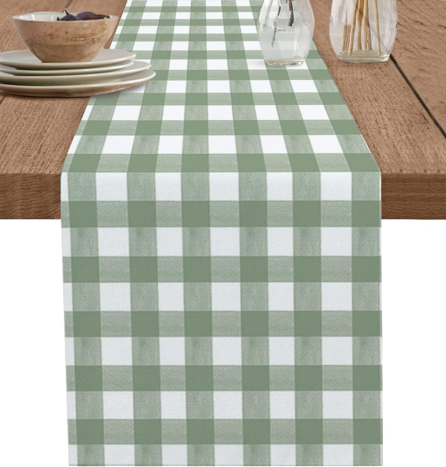 Verde búfalo xadrez linho corr - Linum Home Textiles avaliação e preço