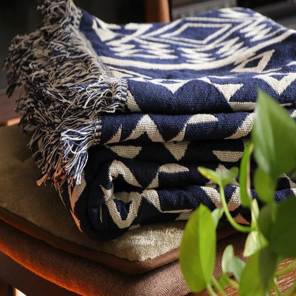 Cobertor xadrez boêmio com bor - Home Textiles Plaid avaliação e preço